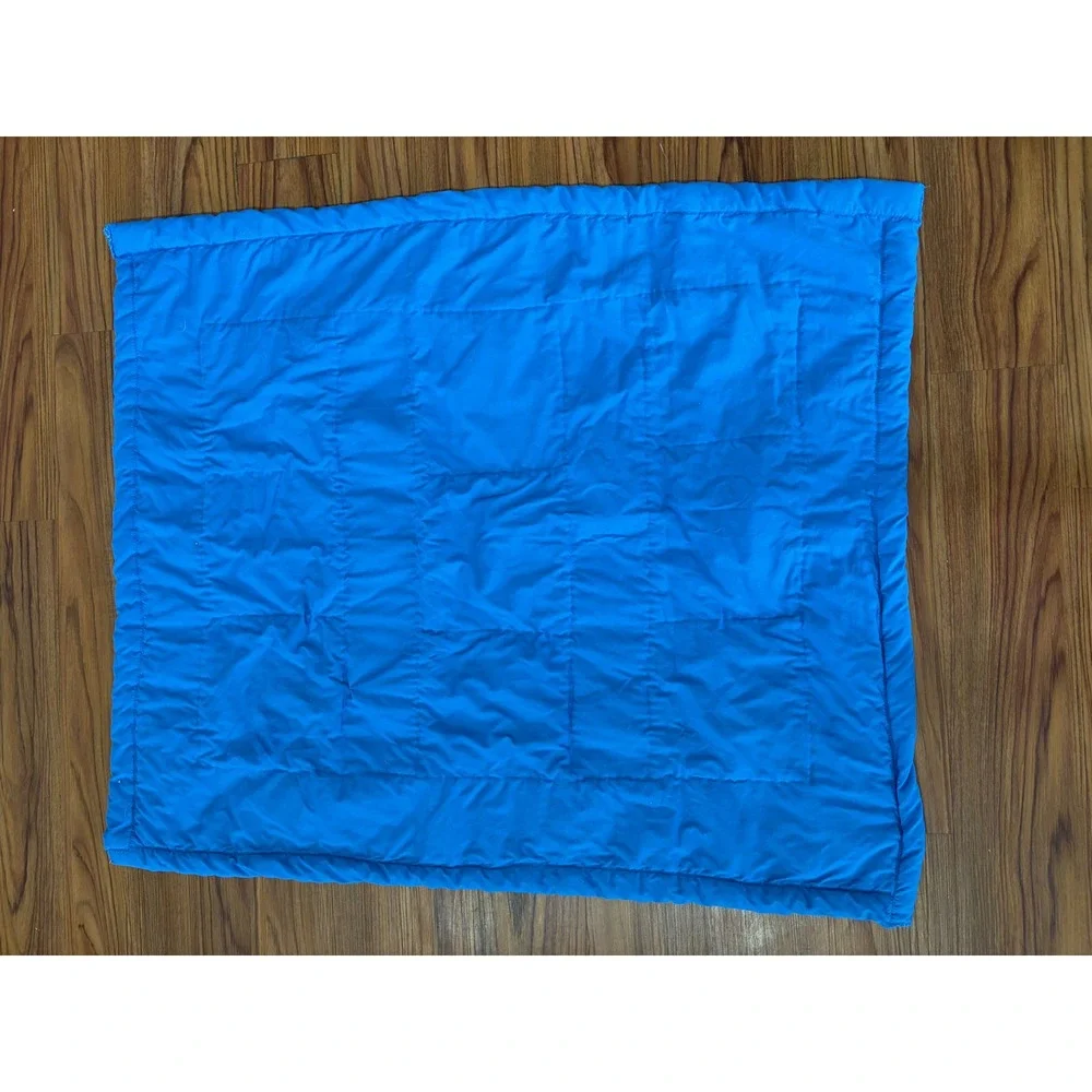 Vintage handmade horse equestrian baby crib blanket blue embroidery